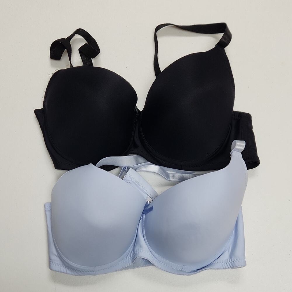 Elegant Black and Light Blue Bra Set